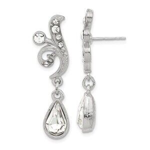 1928 Sparkling Crystal Teardrop Vintage Style Dangle Post Earrings